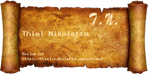 Thiel Nikoletta névjegykártya